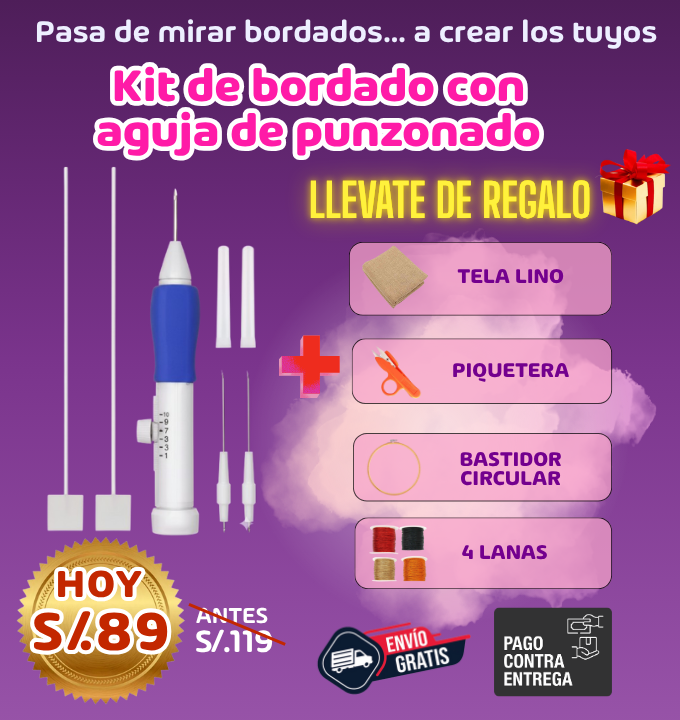 Kit de bordado con aguja de punzonado